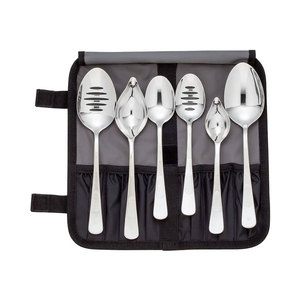 Cuillères de chef en acier inoxydable, ustensiles de cuisine durables, poignée ergonomique, surface lisse, pour cuisiner, remuer, servir - Product Image 1