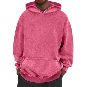 Sudadera con Capucha de Invierno para Hombre, Estilo Urbano Personalizado, Vintage, Bordada, Lisa, Oversize, Lavado Ácido, OEM, 100% Algodón - Product Image 6