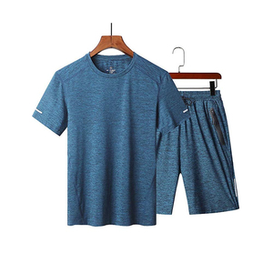 Nouvel ensemble unisexe d'été 2 pièces en coton par sublimation, grande taille, coupe-vent, pour fitness et gym, t-shirt à manches courtes et short - Product Image 2