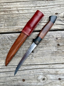 Cuchillo de Filetear de Acero Inoxidable de Grado Industrial Hecho a Mano por A&M Enterprises, con Punta de Gota, Decoración de Palisandro y Brújula, 12 Pulgadas, OEM - Product Image 3