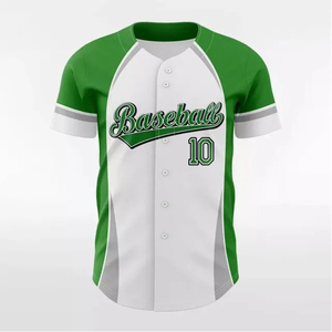 Maillot de baseball blanc et vert à manches courtes, imprimé par sublimation, respirant, coupe classique, unisexe, adultes, toutes saisons - Product Image 3