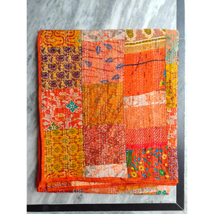 Handmade Patchwork Kantha Quilt Bedspread Reversible Cotton Blanket All-Season Bedding <b>for</b> Home Hotel Decor gift <b>for</b> her - Product Image 2