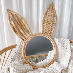 Miroir de bébé en rotin d'excellente qualité, ours souris, miroir mural décoratif suspendu pour chambre d'enfants, décoration de la maison, miroirs muraux - Product Image 4