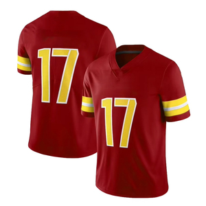 Maillot de football américain doré pour homme, numéro 17, col en V, manches courtes, maille respirante en polyester, tenue d'équipe, coupe régulière pour adulte - Product Image 6
