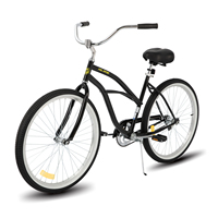 Vélo de plage HILAND 24" 26", vélo de banlieue à une vitesse, cadre à enjambement bas, selle confortable, pour adulte