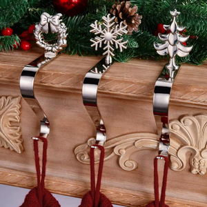 Industrial Style Metal Christmas <b>Stocking</b> <b>Holder</b> Fireplace Mantel Hook Festive Decor feltsocks - Product Image 1