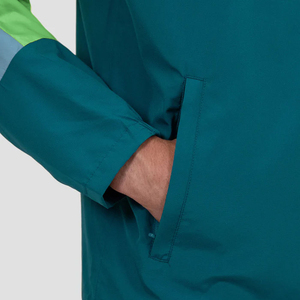 Men's Color Blocking Windproof Hooded Rain <b>Jacket</b> With Zipper Closure Sporty Style Autumn Wear Regular Fit Polyester Material - Product Image 6