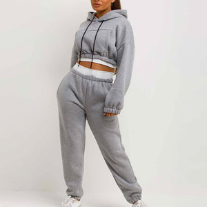Women Soft Touch Cropped <b>Lounge</b> Tracksuit For Relaxed Wear Women Stylish Cropped Athletic Tracksuit <b>Set</b> - Product Image 5