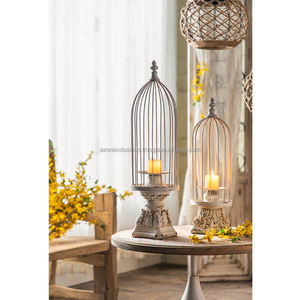 Bougeoirs en fonte or bougeoir en fil métallique vintage pour mariage fleur de lotus - Product Image 4