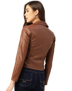 New Arrival Design Women's Genuine <b>Suede</b> Leather <b>Jacket</b> Customized Logo Solid Pattern Plain Dyed Women Leather <b>Jacket</b> - Product Image 4