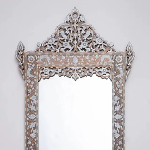 Exclusive Luxury Mother of Pearl Inlay Mirror Frame Arabic Style Decorative Wall Mirror for Villa and Hotel Interiors - Product Image 1