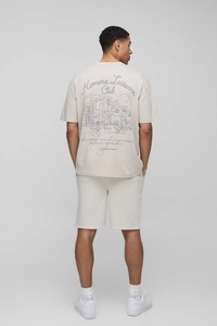 Camiseta oversize para hombre, corte holgado, hombros caídos, algodón grueso, estilo casual urbano, camiseta con logo personalizado - Product Image 5