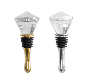 Decorative Crystal <b>Wine</b> Bottle <b>Stopper</b> Reusable Crystal Diamond Shape Gold Plating Zinc Alloy <b>Wine</b> Bottle Plug for Beverage - Product Image 6