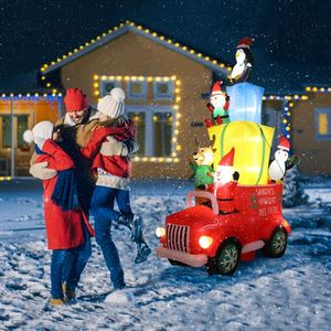 Santa Claus Inflatable Outdoor Christmas Decoration for Garden and Yard with Gifts Driving Scene - Product Image 1
