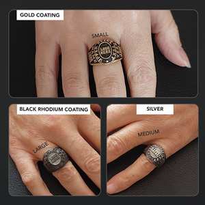 Bague d'École BOJ 030 Personnalisée en Argent Plaqué Or 14 carats avec Diamant, Bague de Diplôme Universitaire Unisexe à Prix Réduit - Product Image 3