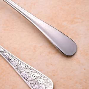 <b>Set</b> of 6 <b>Silver</b> Filigree Dinner Serving <b>Tea</b> Spoons with Long Handle 15ml Capacity for Commercial Use for Hotels - Product Image 3