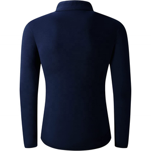 Camiseta de Golf Personalizada al por Mayor, Manga Larga, Cuello Alto, 320g, Lisa, con Logotipo Impreso Personalizado, 100% Poliéster para Hombre - Product Image 2