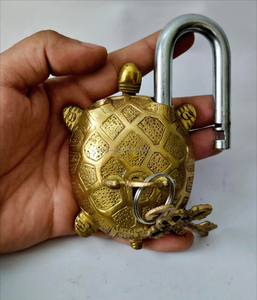 Serrure à clé en laiton plaqué, artisanale, moderne, en forme de tortue, durable, décorative, objet de collection, serrure de sécurité pour porte d'entrée, jardin, sécurité domestique - Product Image 6