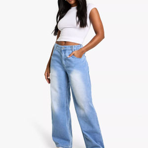 Fabricant en gros de jeans en denim pour femmes, style cargo, jeans en denim de haute qualité pour femmes - Product Image 2