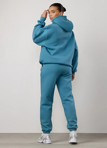 Sweat-shirts à capuche unisexes grande taille en coton épais brodé et délavé Ville Sports, survêtement de sport pour femme, motif uni - Product Image 6