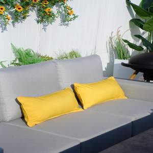 Juego de 2 Cojines Lumbares y de Asiento Amarillo Brillante de 11.81" X 21.65" X 6.1" Modelo D0100H50NET Hechos de Tela de Poliéster - Product Image 1