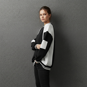 Nuevo Diseño Otoño Invierno Sudaderas Lisas para Mujer, Sudadera Holgada con Cuello Redondo, Sudadera Extra Grande para Mujer, Cómoda y Personalizable - Product Image 6