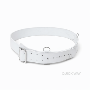 Ceinture en cuir blanc à sangle croisée style Sam Browne, faite à la main, pour uniforme formel ou tenue habillée - Product Image 6