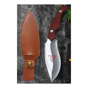 Cuchillo de Caza de Hoja Fija de Acero de Damasco de Grado Industrial Personalizado, Mango de Madera, OEM Personalizable, Garantía de 3 Años - Product Image 3