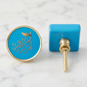 Luxury Resin Brass Door Knob Decorative Floral Cabinet Knob Furniture Drawer Pull Handle for Kitchen <b>Wardrobe</b> Dresser - Product Image 6