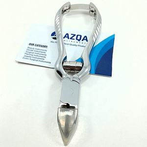Coupe-ongles podologique en acier inoxydable avec lames concaves droites et ressort cylindrique pour la coupe des ongles et les soins des pieds - Product Image 3