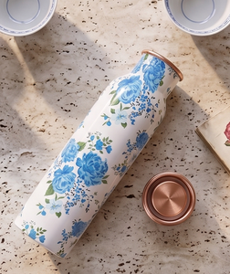 Flower Printed <b>Metal</b> <b>Water</b> <b>Bottle</b> Blue and White Printed <b>Water</b> <b>Bottle</b> Health Benefits Uses for Camping <b>Water</b> <b>Bottle</b> - Product Image 4
