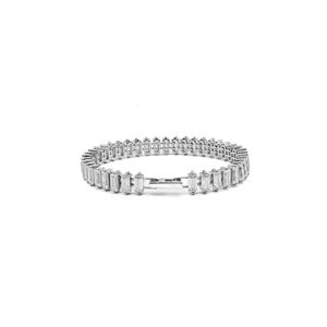 RAMDUT IMPEX Silver Plated Baguette Cut Moissanite Tennis Bracelet Channel Setting Geometric Design Trendy Unisex GRA Wedding - Product Image 1