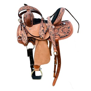 Selle de cheval western professionnelle haut de gamme en cuir véritable, équipement d'équitation tout-terrain, fabricant et fournisseur exportateur - Product Image 2