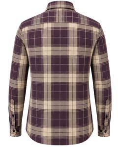 Camisa de Franela de Algodón a Cuadros Morada y Beige para Hombre, Manga Larga, con Botones, Estilo Casual y Formal, para Oficina, Personalizable - Product Image 2