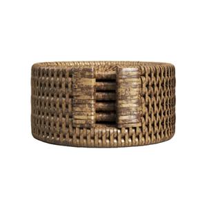 Posavasos rústicos y de granja, soporte de carril de abedul, yute tejido a mano, lino, ovalado, mimbre, posavasos, posavasos para mesa de comedor - Product Image 1