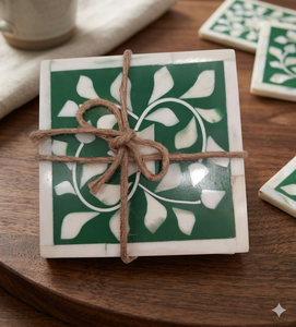 Wholesale Classic Style Bone Inlay Coaster Mother Pearl Tea Coaster Customized Shape Home Ware <b>Teacup</b> Coaster in Different Sizes - Product Image 1