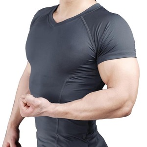 Custom Men's Athletic Workout Rash Guard Short-Sleeve Muscle Fit <b>Compression</b> <b>Shirt</b> for Running <b>Gym</b> Eco-Friendly Spandex/Nylon - Product Image 5