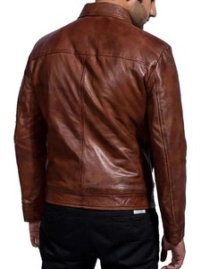 Mens Classic Vintage Brown Leather <b>Jacket</b> - Product Image 3