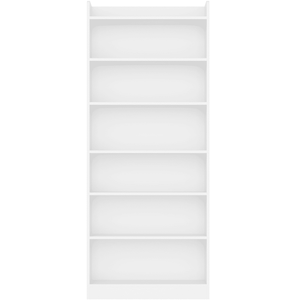<b>Solid</b> <b>Wood</b> 7-Tier Open <b>Bookcase</b> with Compartment White Modern Bookshelf - Product Image 1