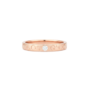 Wholesale 18K Gold Celestial Star <b>Moon</b> Band <b>Ring</b> Round Cut Lab Diamond Minimalist Engraved Wedding Band Stackable Fine <b>Ring</b> - Product Image 2