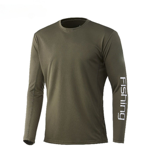 Men's O-Neck Regular Fit Long Sleeve Knitted Solid Printed <b>T</b>-<b>shirt</b> Front Logo Quick Dry Breathable <b>Fishing</b> Hiking - Product Image 2