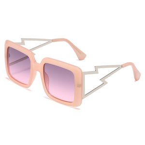 RTS New Custom <b>Large</b> Square PC+Metal <b>Frame</b> UV400 Sunglasses for Unisex 2026 Durable Design with Outdoor Protection - Product Image 3