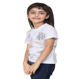 เสื้อยืดคอกลมสำหรับเด็กผู้หญิงทำจากผ้าฝ้ายแบบเท่ๆมีวิธีการพิมพ์ที่แตกต่างกัน100% - Product Image 3