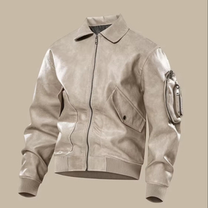 OEM Custom Man Button up Collar Suede Flight & Bomber Zip up Regular Fit Winter Jackets Waterproof Breathable Windproof - Product Image 1