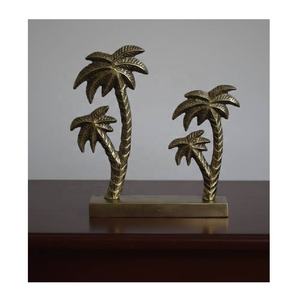 Escultura de Palmera de Estilo Moderno, Hecha a Mano en Aluminio Dorado, Duradera, Decoración para Sala de Estar, Estudio, Mesa o Vitrina - Product Image 2