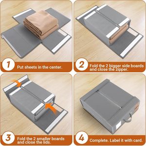 Set di 4 Contenitori Pieghevoli Robusti con Etichetta Trasparente, Organizzatori per Armadio per Lenzuola e Vestiti, Nuova Soluzione di Stoccaggio Migliorata - Product Image 4