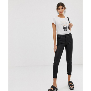 Camiseta Blanca de Algodón para Mujer con Estampado de Personajes, Cuello Redondo, Manga Corta, Corte Ajustado Informal, para Primavera/Verano - Product Image 1