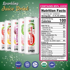 Bebida de jugo de guayaba espumosa 250ml (paquete de 24) VINUT, sin OGM, sin azúcar añadido, proveedor mayorista, muestra gratis, OEM ODM - Product Image 2