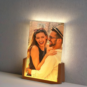Sublimation Night Lights Blanks LED Photo <b>Frames</b> Panels 5" 6 Color <b>White</b> Warm Wood Stand Heat Press Machine Printing Picture - Product Image 4