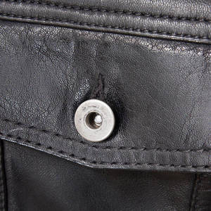 <b>Men's</b> Premium Quality 100% Leather Full-Sleeve Winter <b>Jacket</b> High Street Style Canvas Front Logo Windproof Breathable - Product Image 6